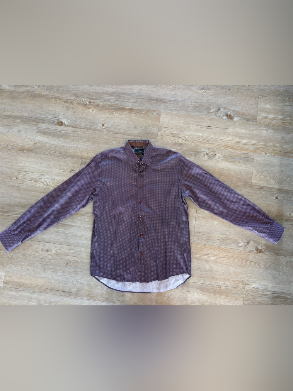 Buckle Men's Purple Micro-Pattern Button-Up Shirt